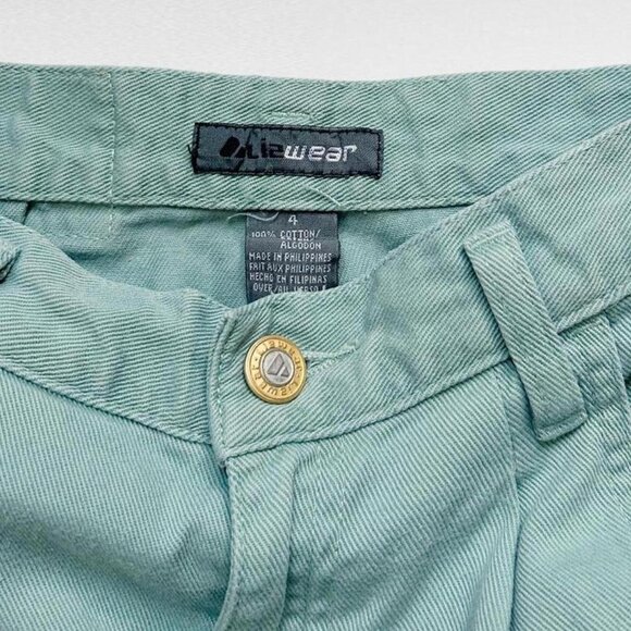 90s vintage pleated mom jeans pastel light green tapered Liz Claiborne Lizwear. - Picture 5 of 5